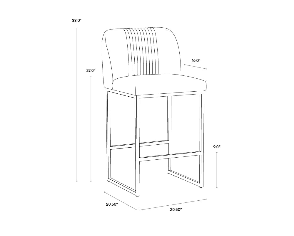 Nevin Shadow Grey & Gold Counter Stool