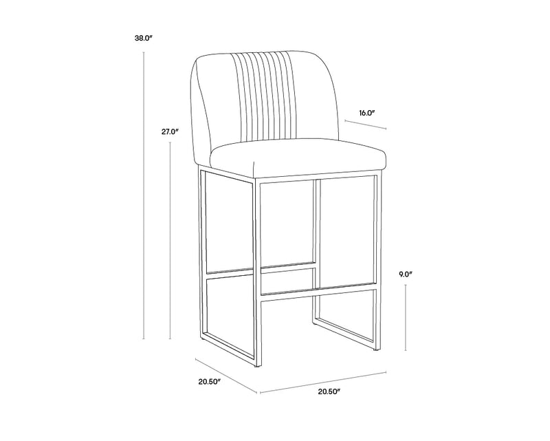 Nevin Shadow Grey & Gold Counter Stool