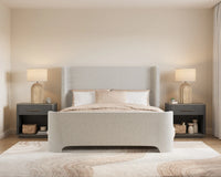 Ives White Boucle Bed