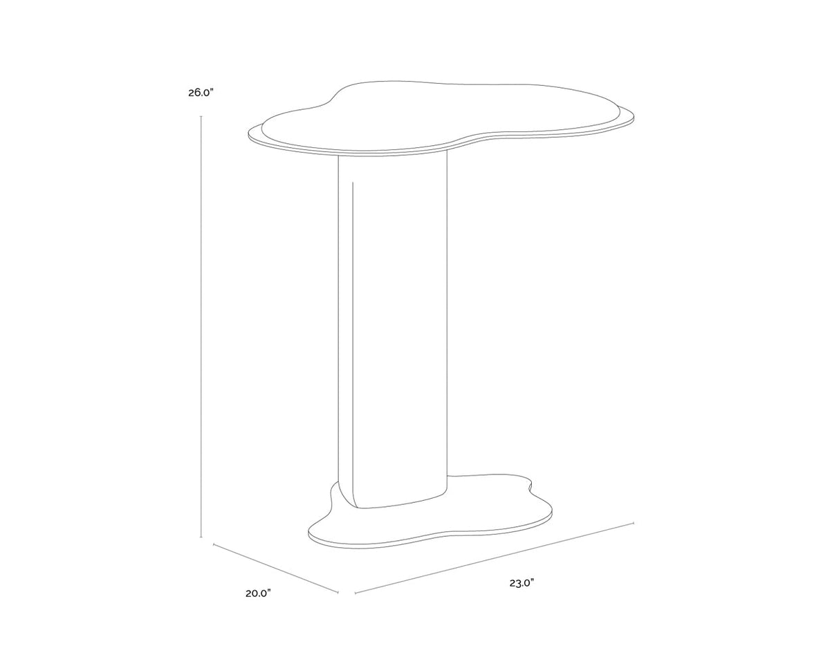 Isola Sand Faux Travertine Concrete Indoor Outdoor Accent Table