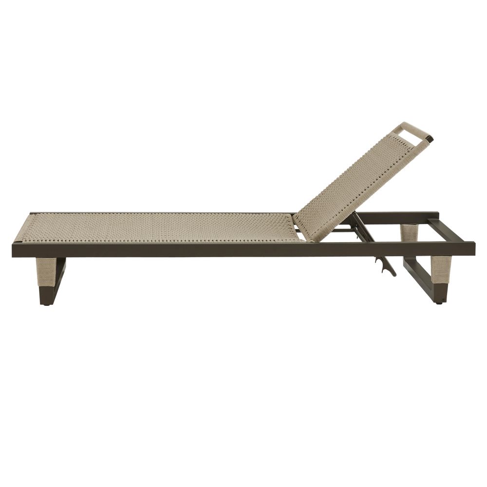 Daytona Outdoor Buff Dutch Weave Armless Lounge Chair