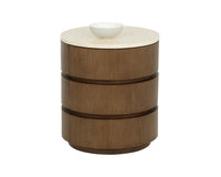 Caldora Oak Veneer & Marble Top Nightstand