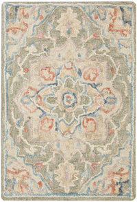 Goldie Green Ivory Wool Persian Style Area Rug
