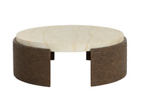 Mesa 50" Travertine Concrete Indoor/Outdoor Coffee Table