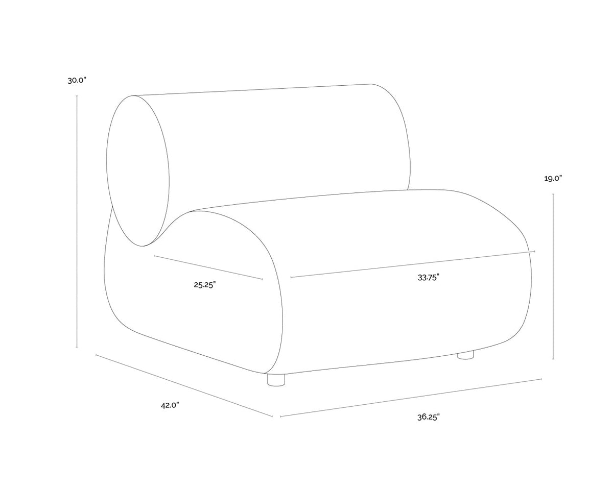 Nimbus Cream Performance Fabric Indoor/Outdoor Modular Armless Chair