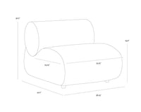 Nimbus Cream Performance Fabric Indoor/Outdoor Modular Armless Chair
