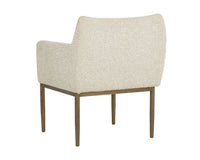Olea Oatmeal Fabric & Bronze Dining Armchair