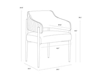 Tova Mink Plush Fabric & Stainless Steel Dining Armchair