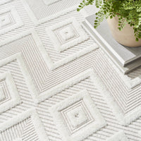 Aericka Indoor/Outdoor Ivory & White Area Rug - Elegance Collection