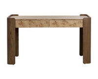 Beryl 60" Burl Veneer & Brown Oak Desk Console Table