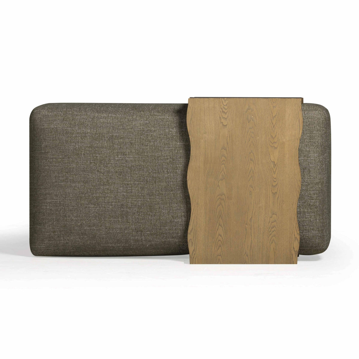 Spencer Green Performance Basketweave Ottoman with Coffee Table