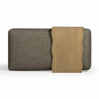 Spencer Green Performance Basketweave Ottoman with Coffee Table