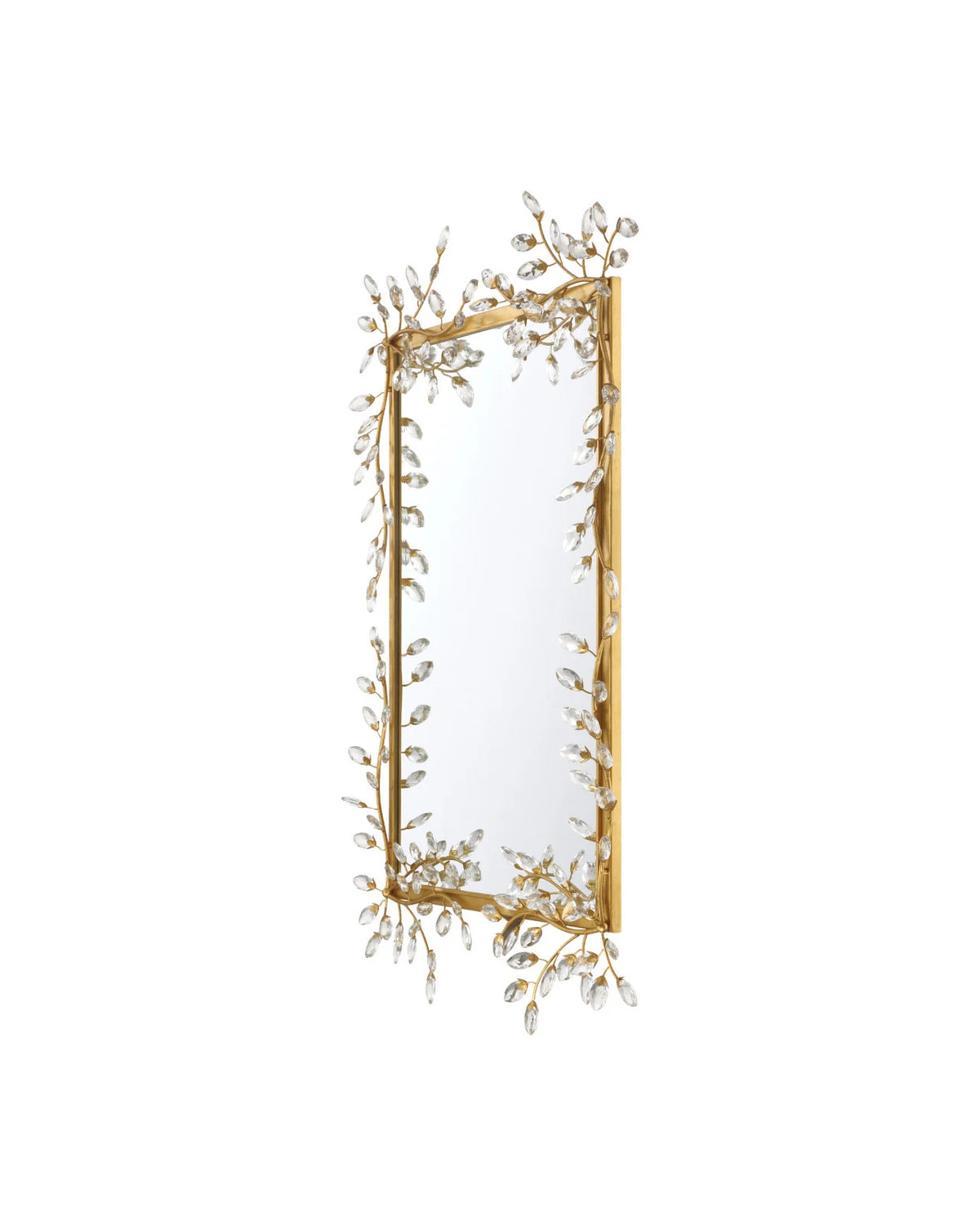 Forget-Me-Not Gold Rectangular Mirror