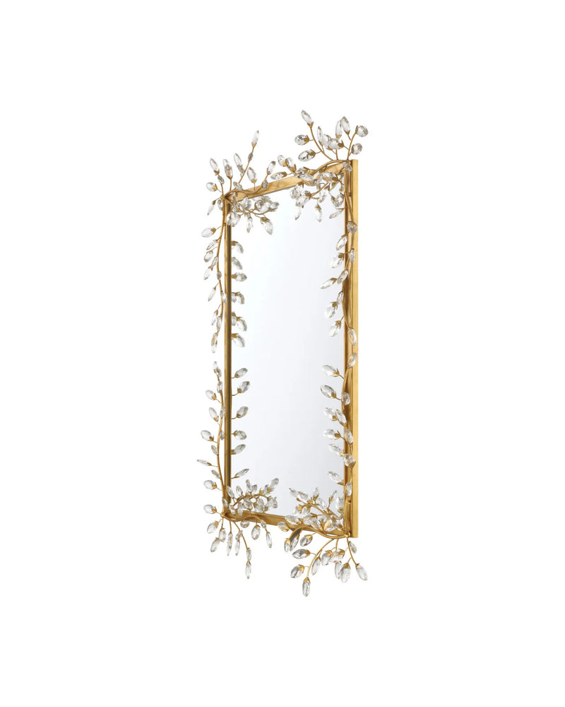 Forget-Me-Not Gold Rectangular Mirror