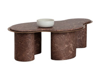 Isola 55" Faux Marble Concrete Indoor Outdoor Coffee Table