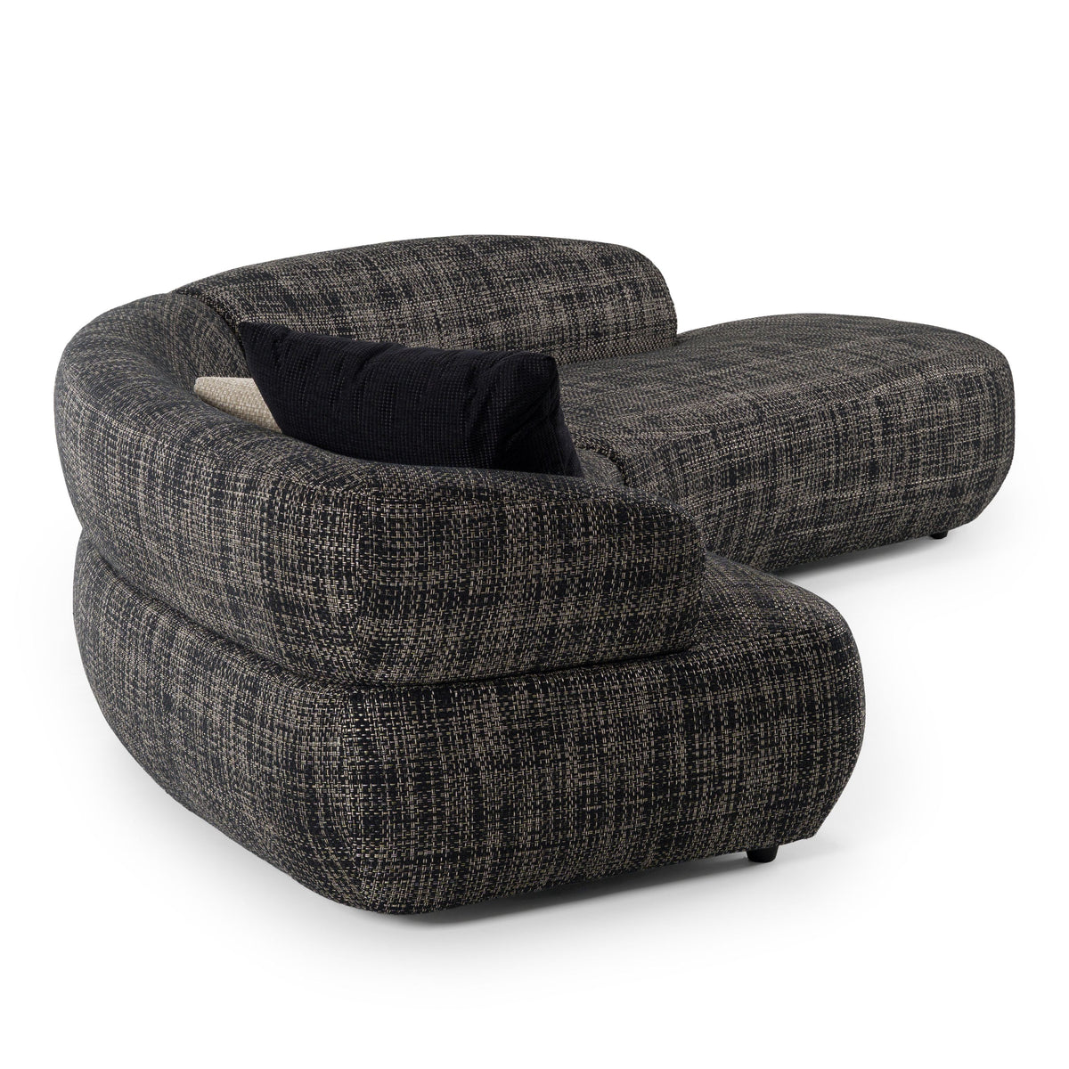 Daytenne 140" Modern Dark Grey Curved Sectional Sofa