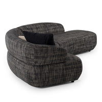 Daytenne 140" Modern Dark Grey Curved Sectional Sofa