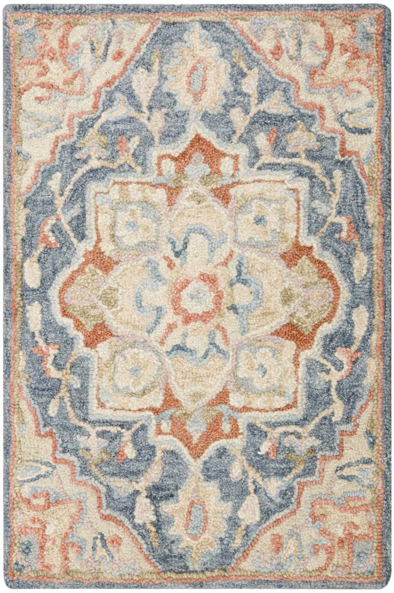Goldie Blue Ivory Wool Persian Style Area Rug