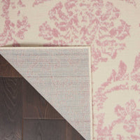 Southern Charm Ivory/Pink Demask Area Rug