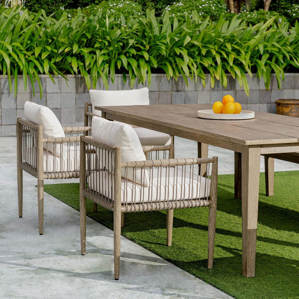 Clara White & Grey Outdoor Dining Chair