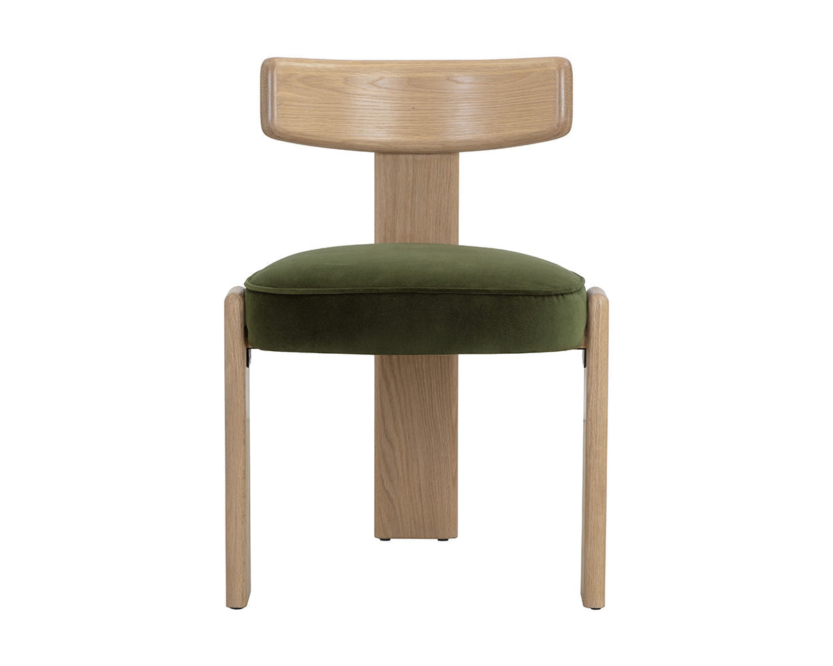 Horton Rustic Oak & Forest Green Dining Chair (Set of 2)
