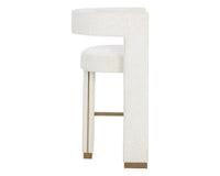 Adamina Light Barley Performance Fabric & Gold Bar Stool