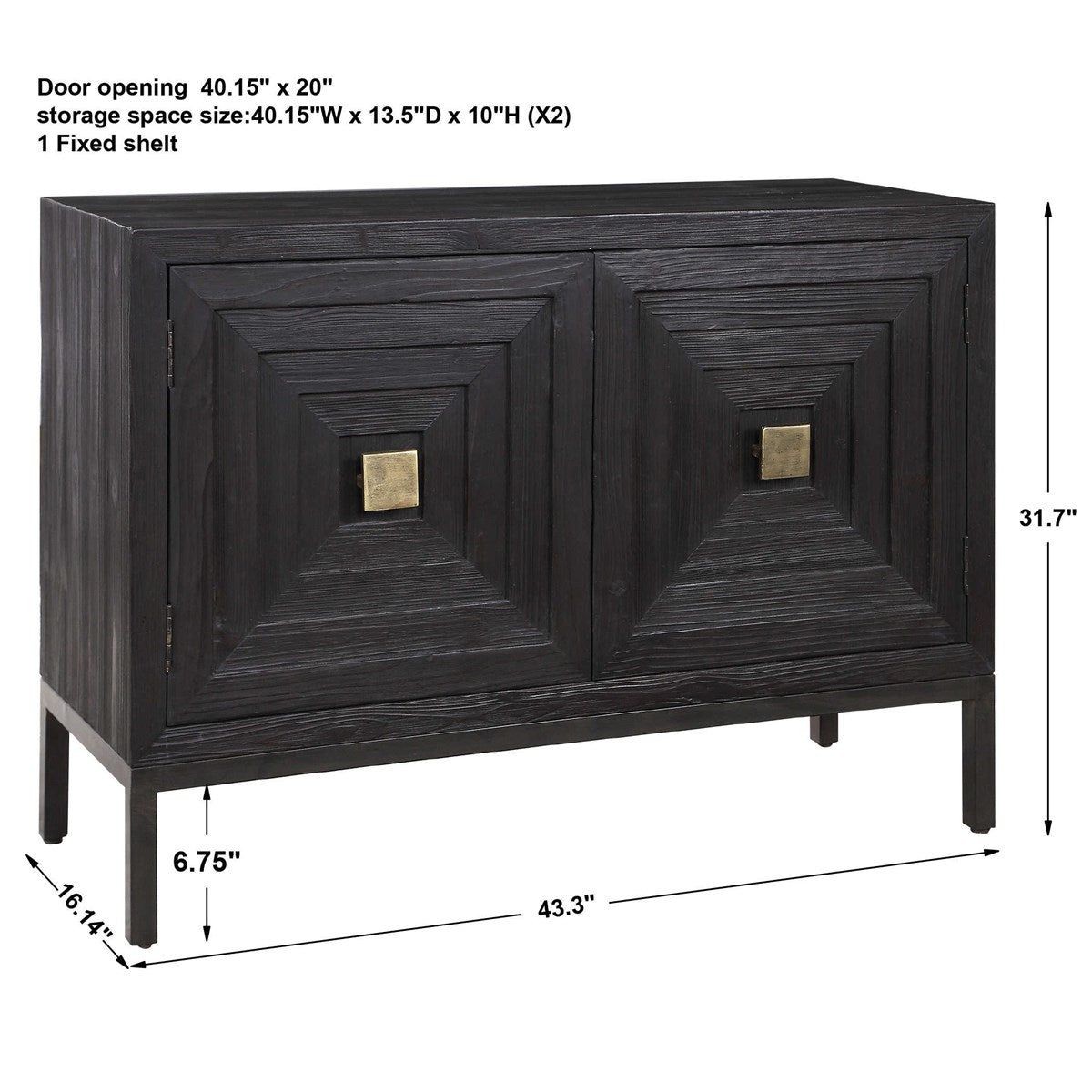 Bennett 2 Door Black Cabinet