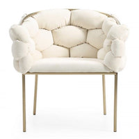 Camber Modern Off White & Gold Dining Chair