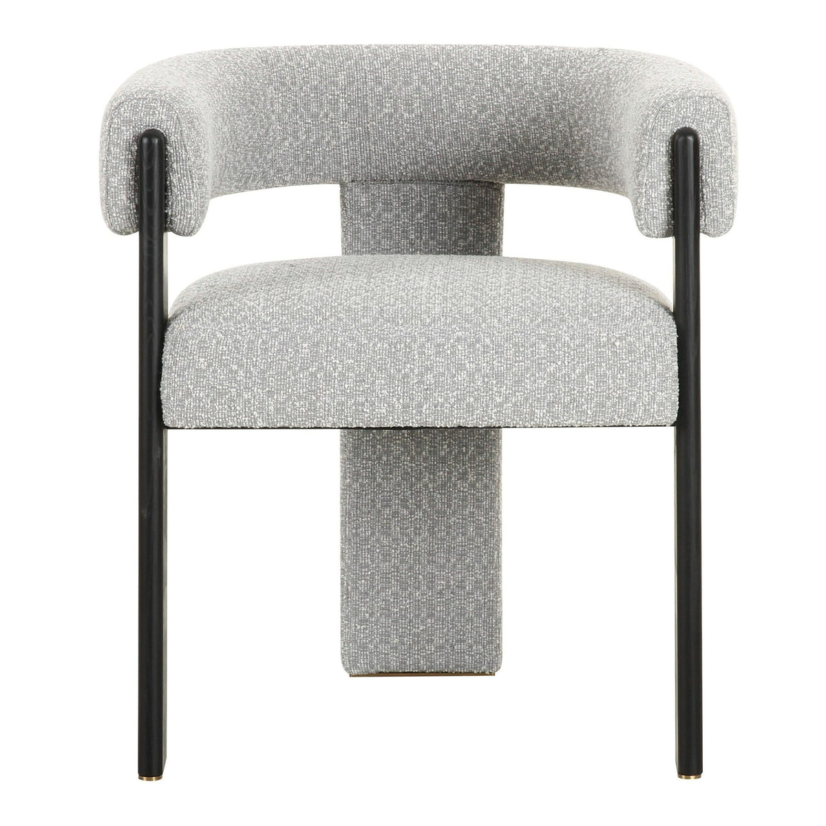 Braxton Modern Light Grey Fabric & Black Dining Chair