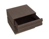 Subira Chocolate Raffia & Gold Nightstand