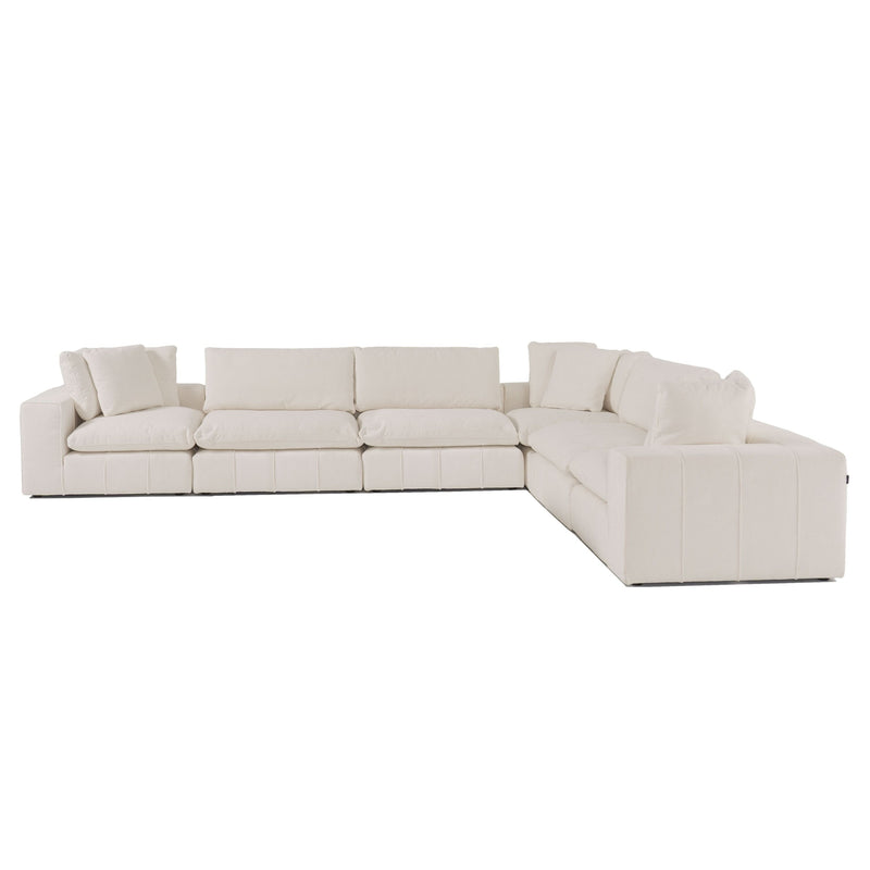 Terra Modern Off White Fabric Modular Armless Seat