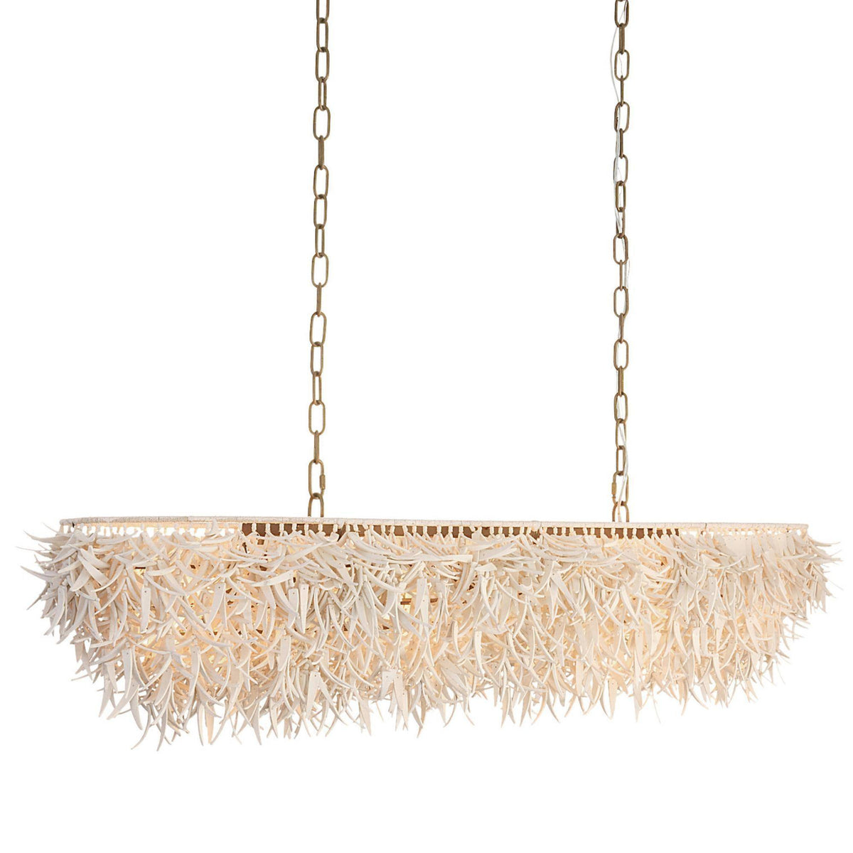 Cabo 57" Ivory Coco Shell Linear Chandelier
