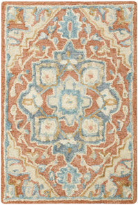 Goldie Rust Ivory Wool Persian Style Area Rug