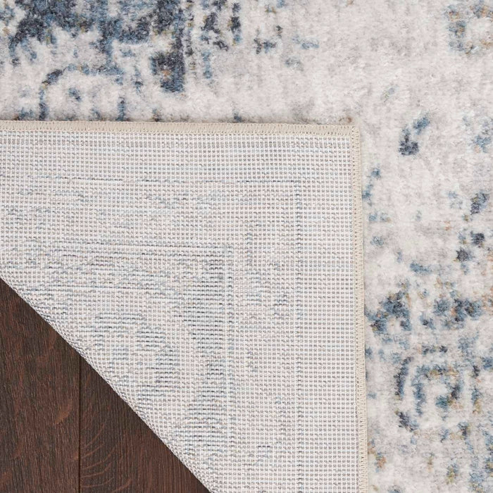 Pheobe Ivory & Blue Washable Area Rug