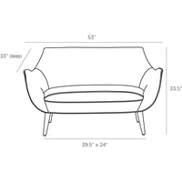 Marigold 53" Velvet Settee