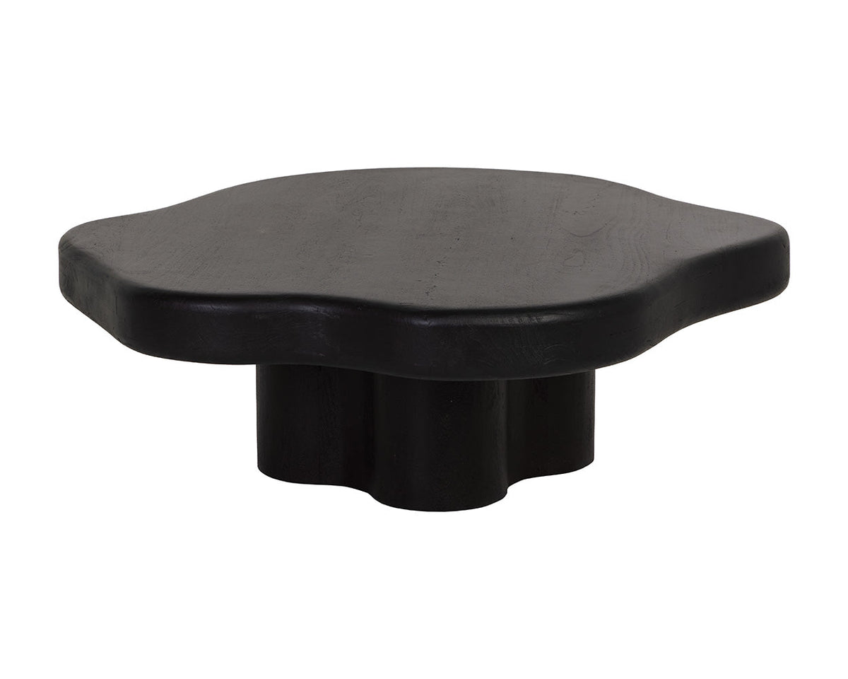 Bellona 43" Black Solid Acacia Wood Coffee Table
