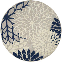 Annitra Indoor/Outdoor Ivory & Navy Area Rug - Elegance Collection