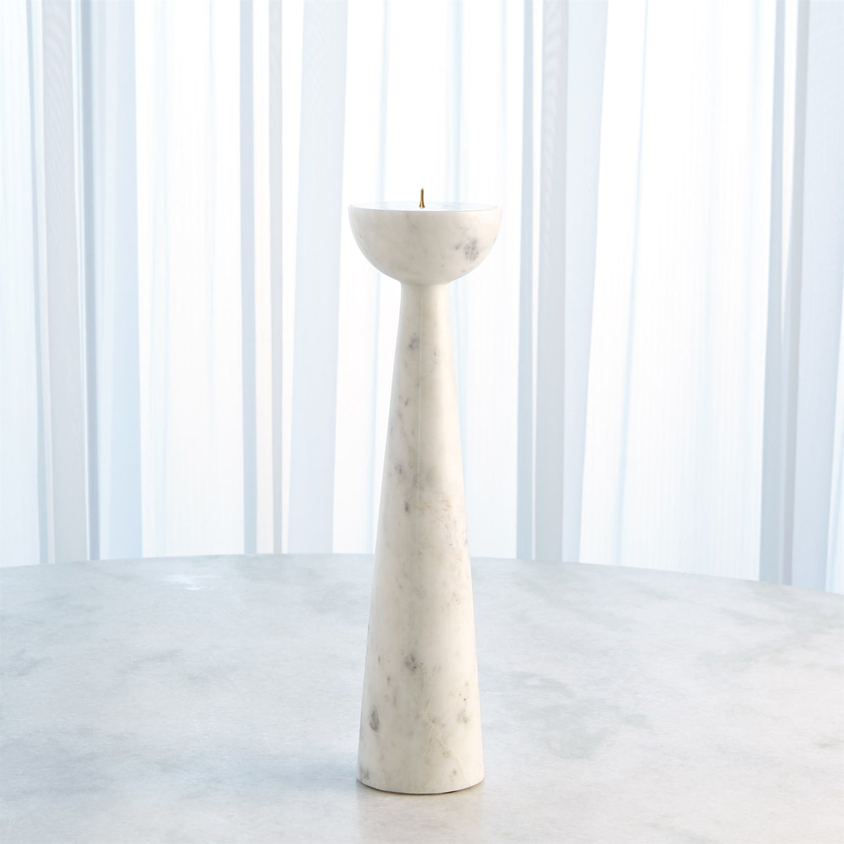 Sarah White Round Top Candle Holder (2 Sizes Available)