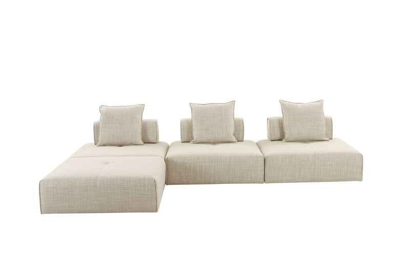 Montrose Beige Fabric Armless Modular Sectional Sofa