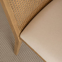 Cane Oyster Linen Natural Dining Chair (Set of 2)