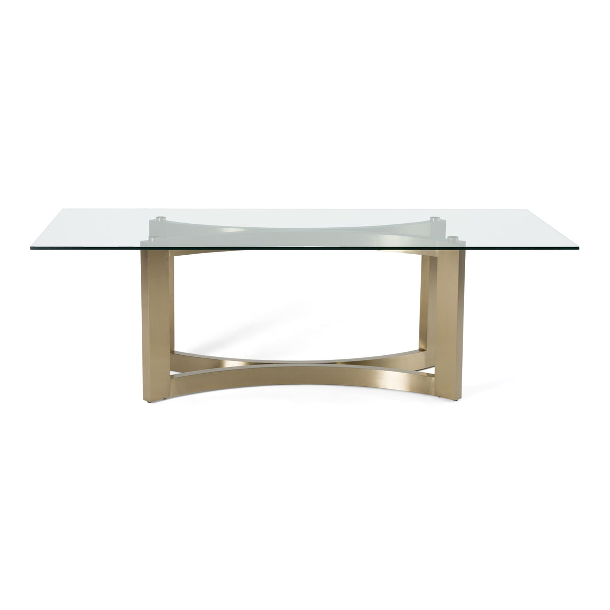 Allison Modern Glass & Gold Dining Table