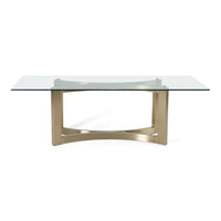 Allison Modern Glass & Gold Dining Table