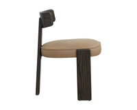 Horton Dark Brown Oak & Sahara Sand Leather Dining Chair (Set of 2)