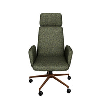 Kalev Plush Fabric & Gold Desk Chair