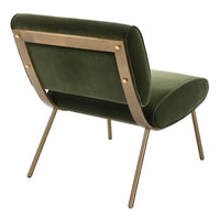 Loly Green Velvet & Gold Accent Chair