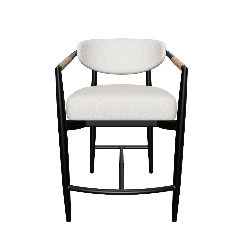 Marita Cream & Black Indoor/Outdoor Counter Stool