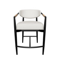 Marita Cream & Black Indoor/Outdoor Counter Stool