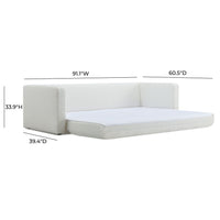 Reese  91" Cream Performance Boucle Sofa Bed