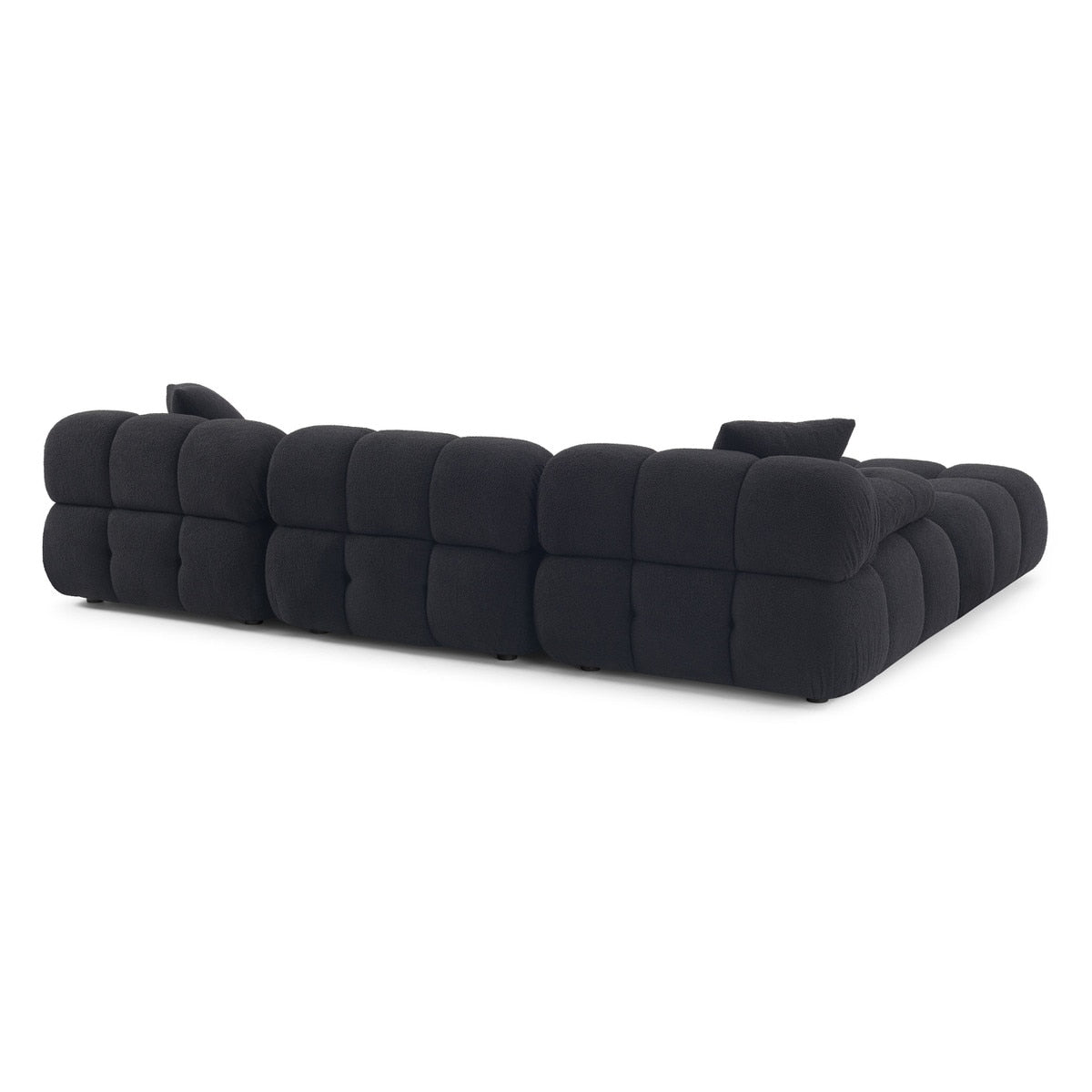 Vogue Black Vegan Shearling 4-piece Modular Sectional