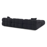 Vogue Black Vegan Shearling 4-piece Modular Sectional